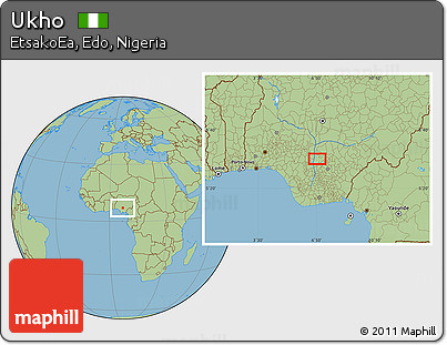 Savanna Style Location Map of Ukho