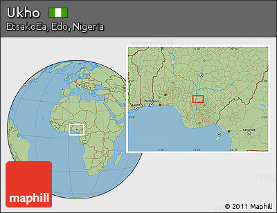 Savanna Style Location Map of Ukho
