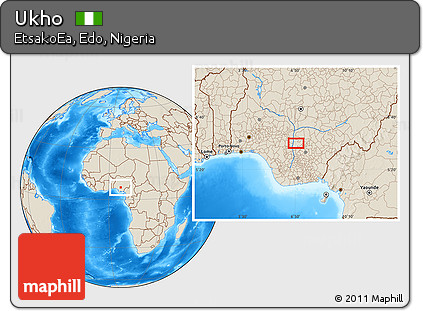 Shaded Relief Location Map of Ukho