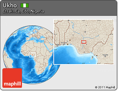Shaded Relief Location Map of Ukho