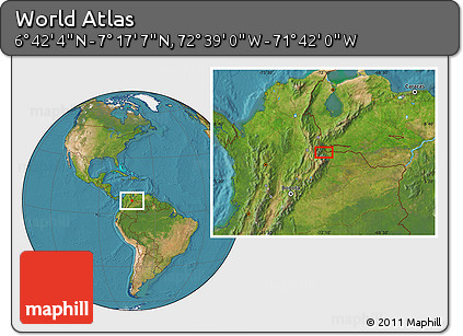 Satellite Location Map of the Area around 6° 59' 36" N, 72° 10' 30" W