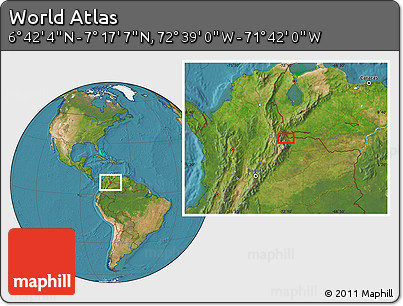 Satellite Location Map of the Area around 6° 59' 36" N, 72° 10' 30" W