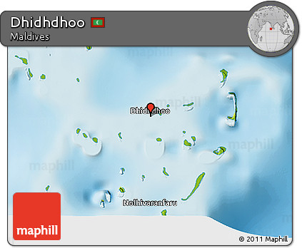 Physical 3D Map of Dhidhdhoo