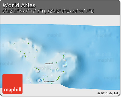 Physical 3D Map of the Area around 6° 59' 36" N, 73° 10' 30" E