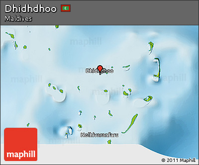 Physical 3D Map of Dhidhdhoo