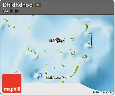 Physical 3D Map of Dhidhdhoo