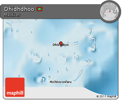 Shaded Relief 3D Map of Dhidhdhoo