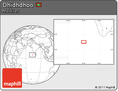 Blank Location Map of Dhidhdhoo