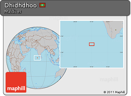 Gray Location Map of Dhidhdhoo