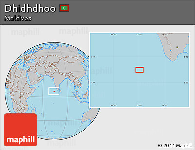 Gray Location Map of Dhidhdhoo
