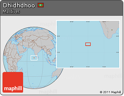 Gray Location Map of Dhidhdhoo