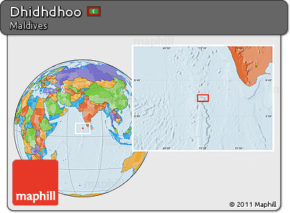 Political Location Map of Dhidhdhoo