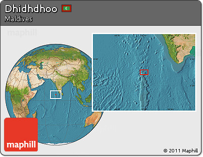 Satellite Location Map of Dhidhdhoo