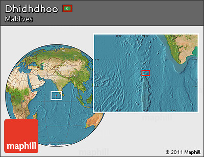 Satellite Location Map of Dhidhdhoo