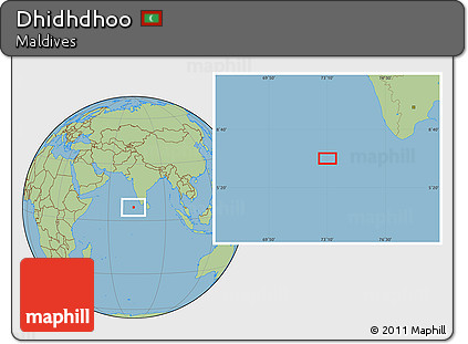 Savanna Style Location Map of Dhidhdhoo