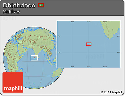 Savanna Style Location Map of Dhidhdhoo