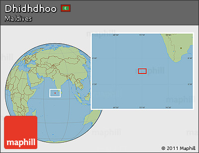 Savanna Style Location Map of Dhidhdhoo