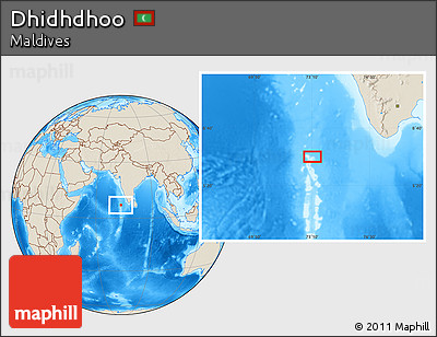 Shaded Relief Location Map of Dhidhdhoo