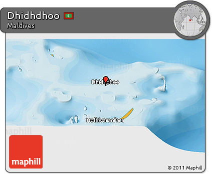 Political Panoramic Map of Dhidhdhoo