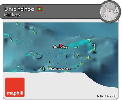 Satellite Panoramic Map of Dhidhdhoo
