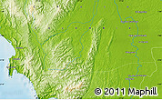 Physical Map of the area around 6° 59' 36" N, 77° 16' 30" W