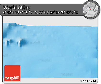 Physical 3D Map of the Area around 6° 59' 36" N, 78° 16' 30" E