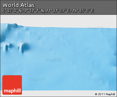 Physical 3D Map of the Area around 6° 59' 36" N, 78° 16' 30" E