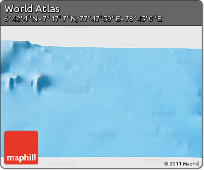Physical 3D Map of the Area around 6° 59' 36" N, 78° 16' 30" E