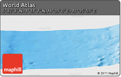 Shaded Relief Panoramic Map of the Area around 6° 59' 36" N, 79° 7' 30" E
