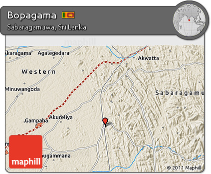 Shaded Relief 3D Map of Bopagama