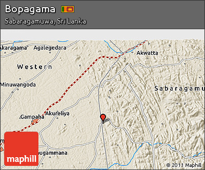 Shaded Relief 3D Map of Bopagama