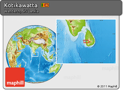 Physical Location Map of Kotikawatta