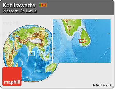 Physical Location Map of Kotikawatta