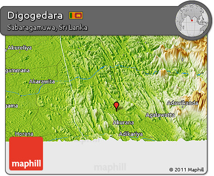 Physical Panoramic Map of Digogedara