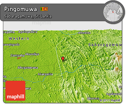 Physical Panoramic Map of Pingomuwa