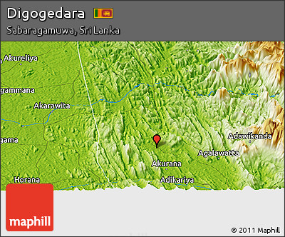 Physical Panoramic Map of Digogedara