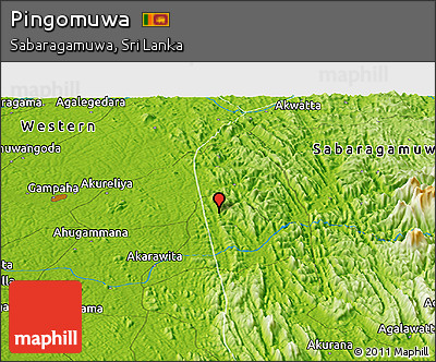 Physical Panoramic Map of Pingomuwa
