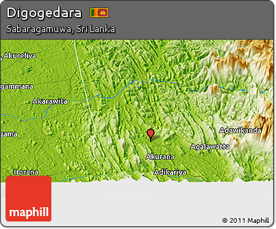 Physical Panoramic Map of Digogedara