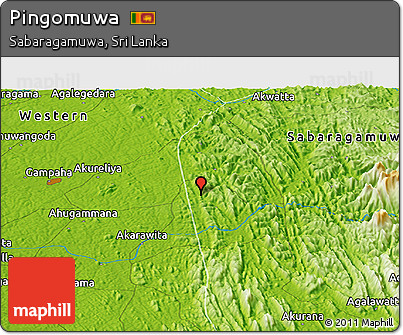 Physical Panoramic Map of Pingomuwa