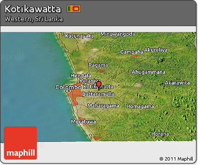 Satellite Panoramic Map of Kotikawatta