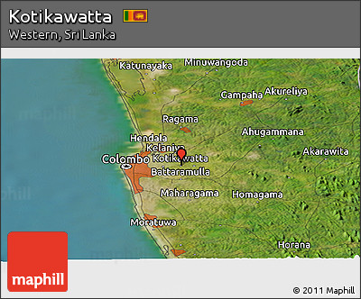 Satellite Panoramic Map of Kotikawatta