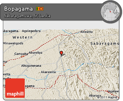 Shaded Relief Panoramic Map of Bopagama