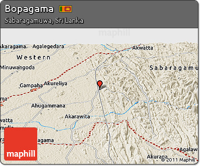 Shaded Relief Panoramic Map of Bopagama
