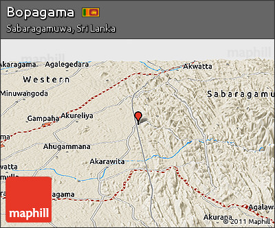Shaded Relief Panoramic Map of Bopagama