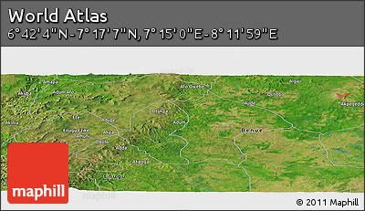 Satellite Panoramic Map of the Area around 6° 59' 36" N, 7° 43' 29" E