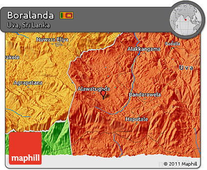 Political 3D Map of Boralanda
