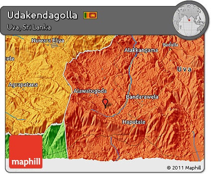 Political 3D Map of Udakendagolla