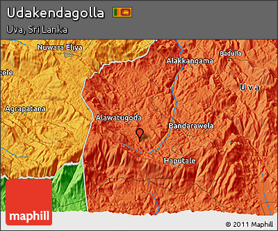 Political 3D Map of Udakendagolla