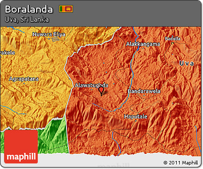 Political 3D Map of Boralanda