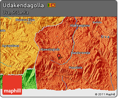 Political 3D Map of Udakendagolla